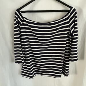 NWT Dorothy Perkins Blue And White Stripe Crew Neck Top Size 18